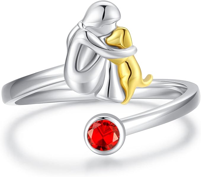 Collier réglable pour chiens avec figure féminine en argent 925