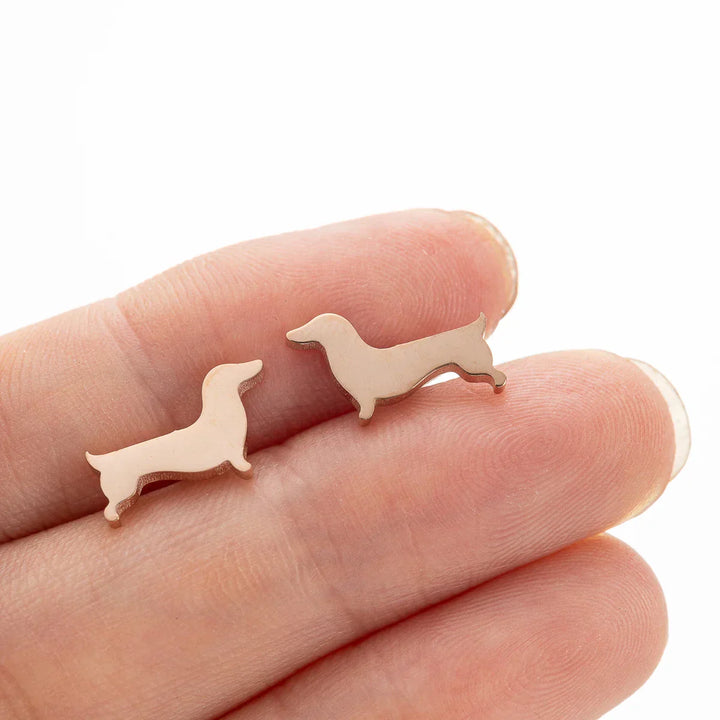 Boucles d'oreilles à clip Bassotto – Boucles d'oreilles minimalistes en forme de chien en métal