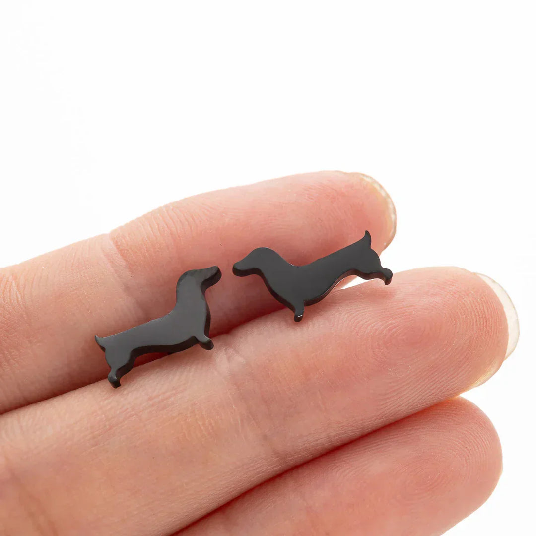 Boucles d'oreilles à clip Bassotto – Boucles d'oreilles minimalistes en forme de chien en métal