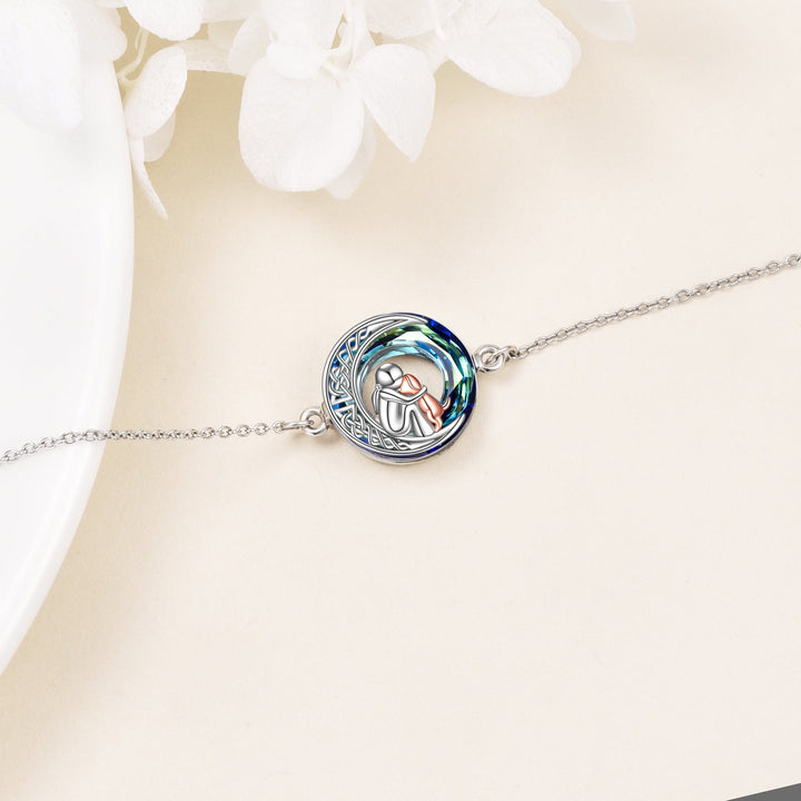 Bracelet de la Chance Ajustable en Argent Sterling 925 avec Motif de Chien