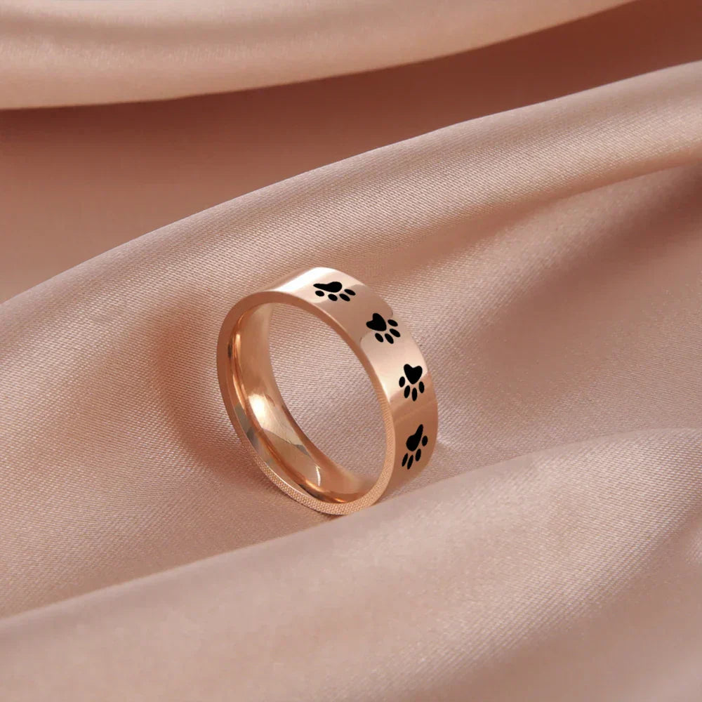 Bague avec patte en acier inoxydable – Bijoux symboliques pour les amoureux des animaux