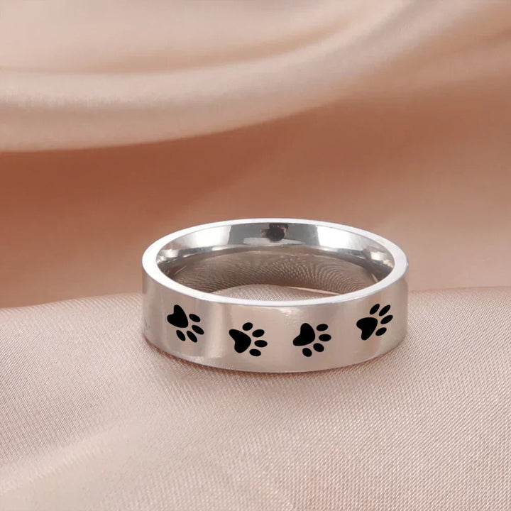 Bague avec patte en acier inoxydable – Bijoux symboliques pour les amoureux des animaux