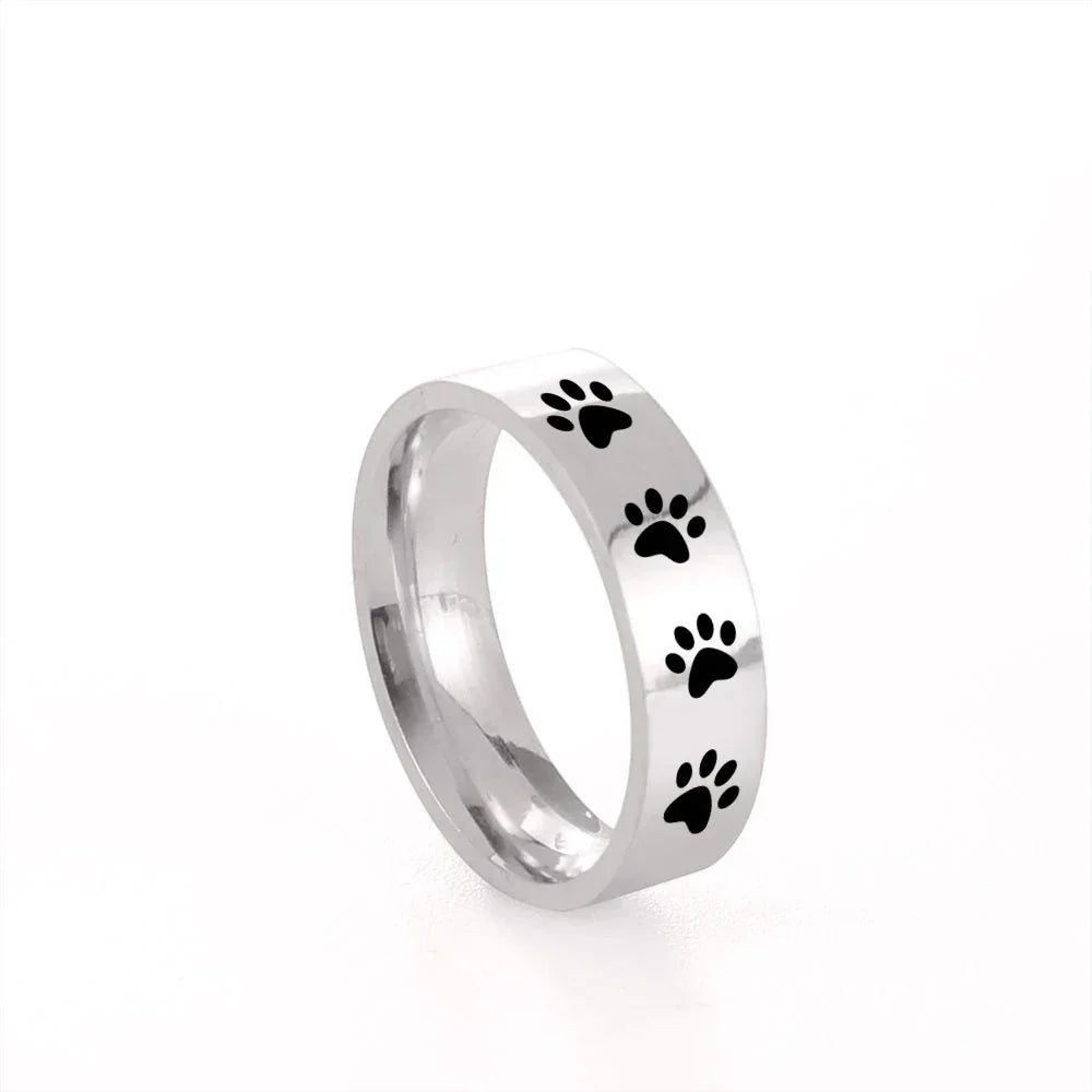 Bague avec patte en acier inoxydable – Bijoux symboliques pour les amoureux des animaux