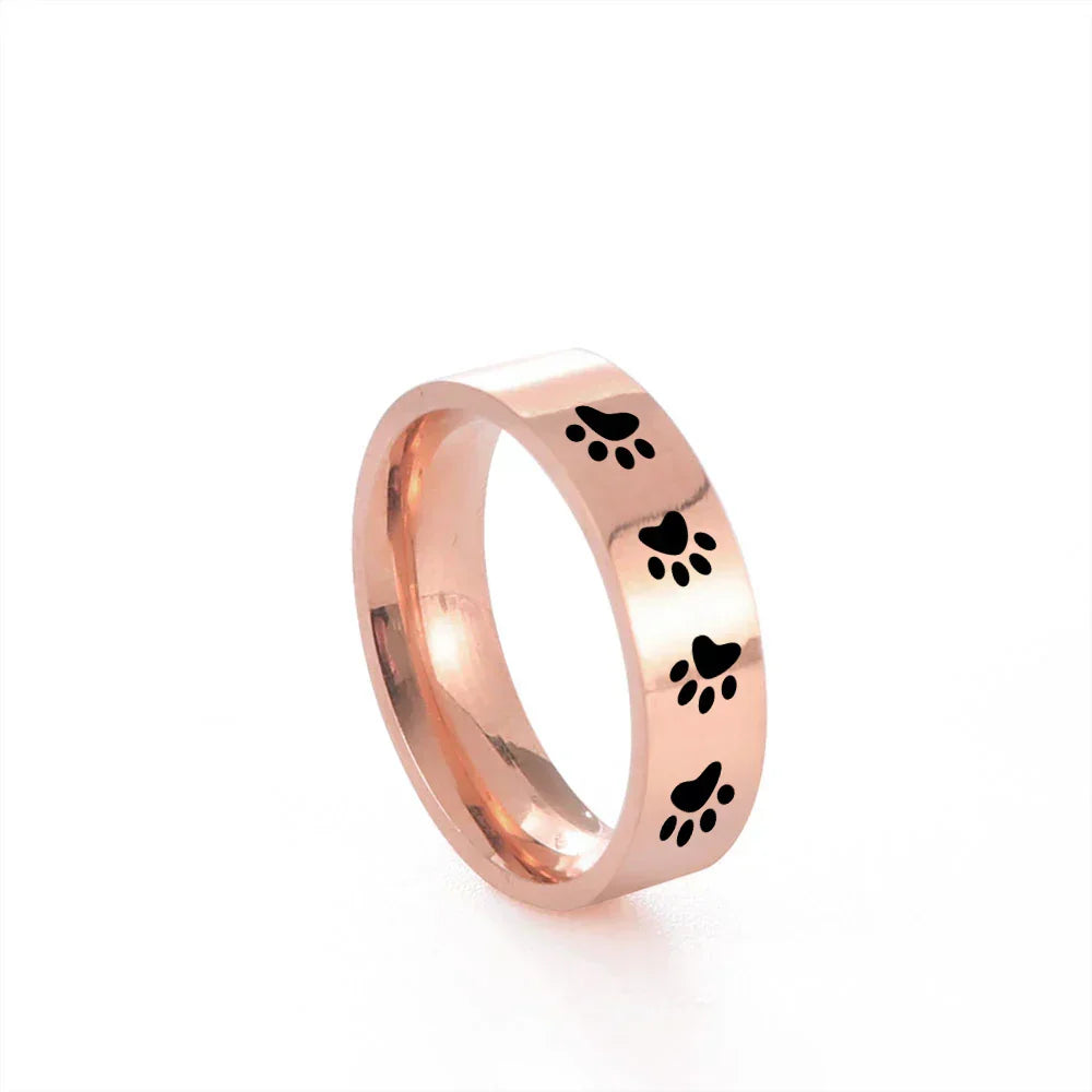 Bague avec patte en acier inoxydable – Bijoux symboliques pour les amoureux des animaux