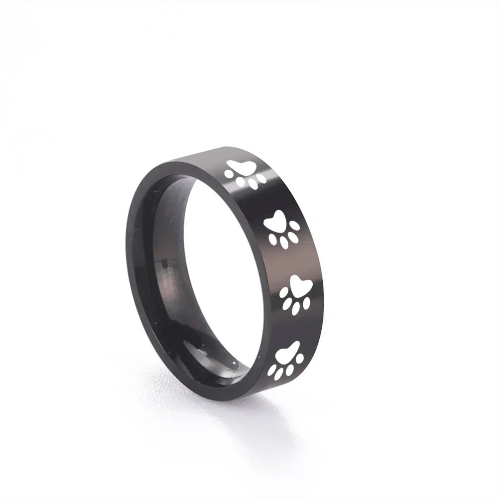Bague avec patte en acier inoxydable – Bijoux symboliques pour les amoureux des animaux