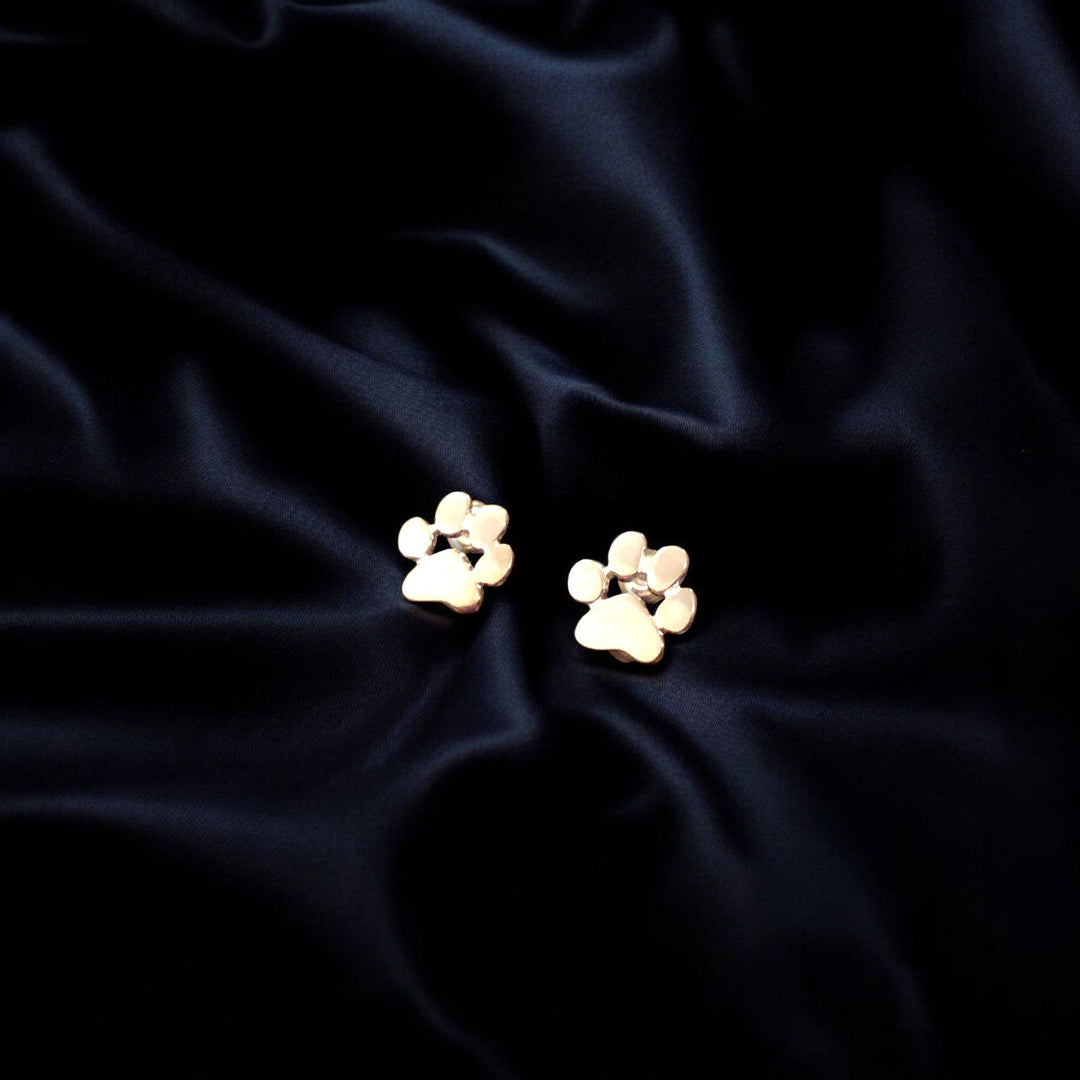 Boucles d'oreilles en forme de patte en acier inoxydable hypoallergénique