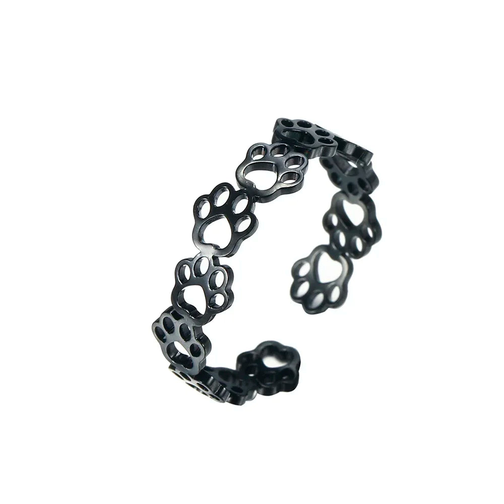 Bague avec Pattes en Acier Inoxydable – Anneau Réglable avec Motif Animal pour Femme