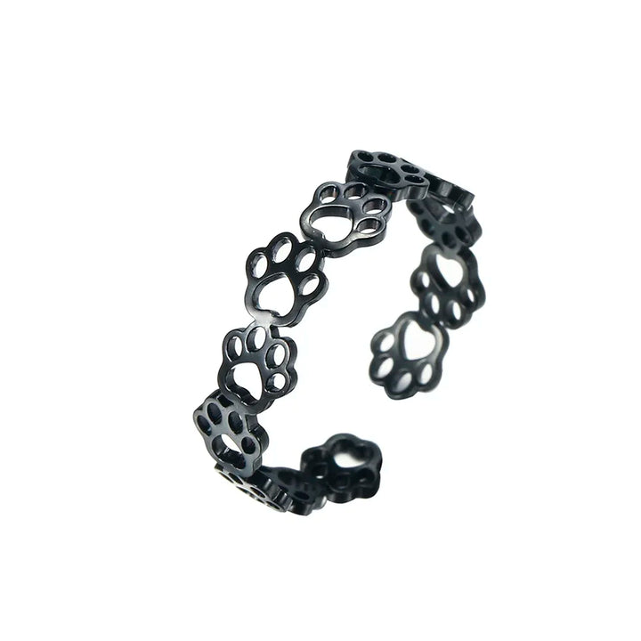 Bague avec Pattes en Acier Inoxydable – Anneau Réglable avec Motif Animal pour Femme