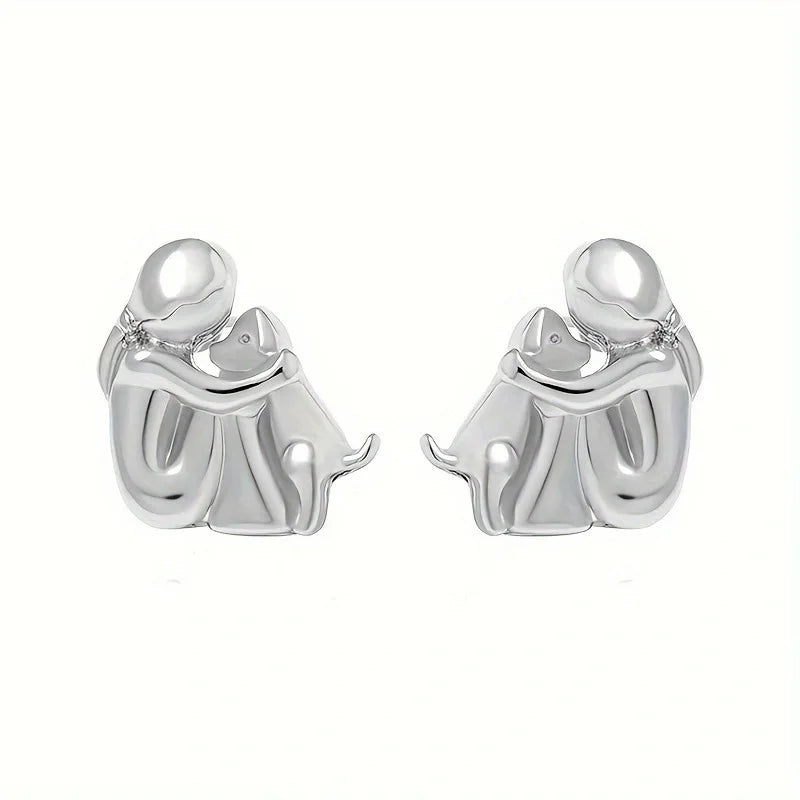 Boucles d'oreilles ourson à double tonalité en argent et or