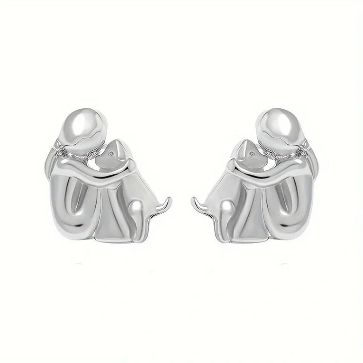 Boucles d'oreilles ourson à double tonalité en argent et or