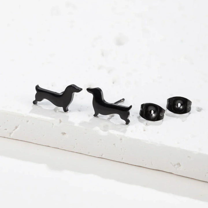 Boucles d'oreilles à clip Bassotto – Boucles d'oreilles minimalistes en forme de chien en métal