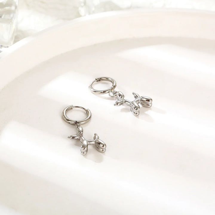 Bague mini en forme de chiot ballon – Anneaux dorés avec pendentif joyeux en forme de chien