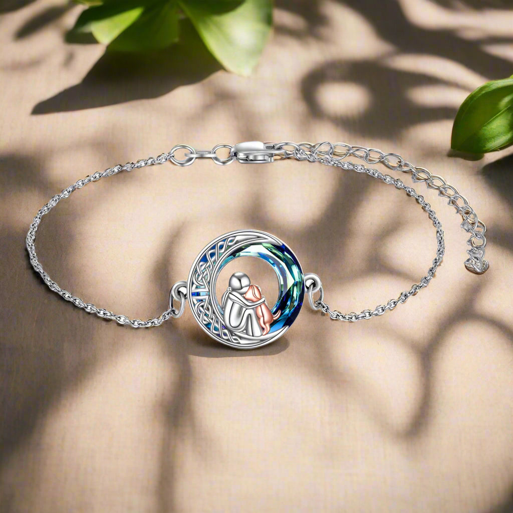 Bracelet de la Chance Ajustable en Argent Sterling 925 avec Motif de Chien