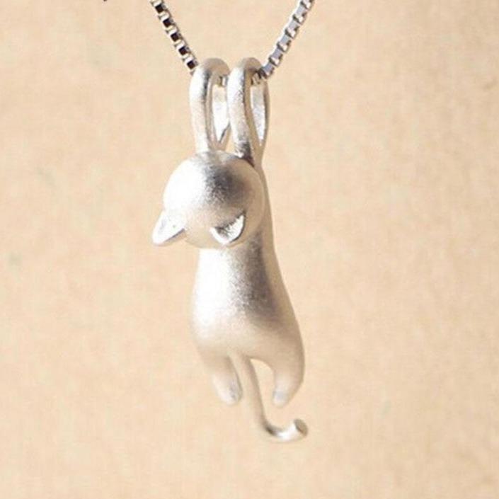 Collier avec Chat Joueur en Argent Sterling 925